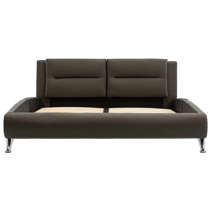 Bettgestell Grau Kunstleder 120 x 200 cm