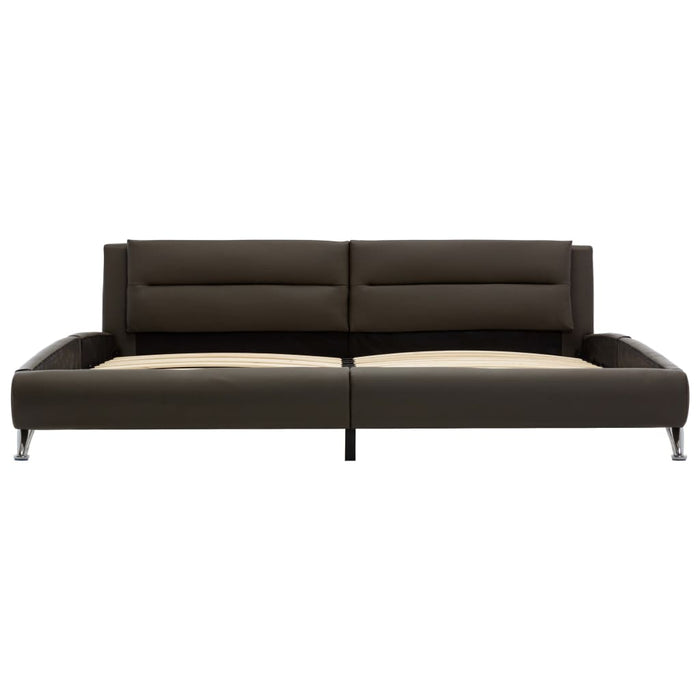 Bettgestell Grau Kunstleder 160 x 200 cm