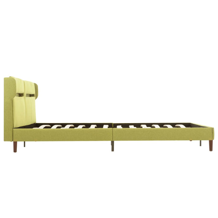 Bettgestell mit LED Grün Stoff 140x200 cm