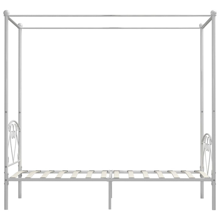 Himmelbett-Gestell Weiß Metall 100 x 200 cm