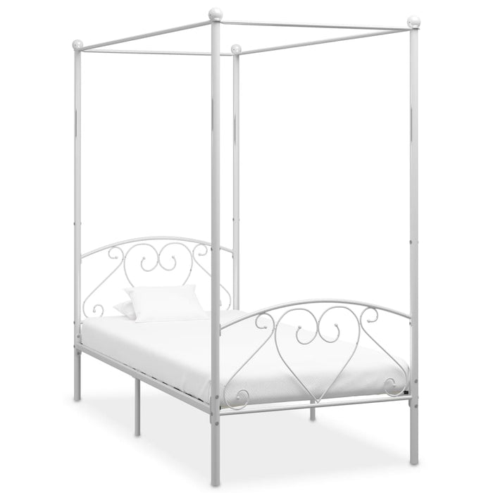 Himmelbett-Gestell Weiß Metall 120 x 200 cm