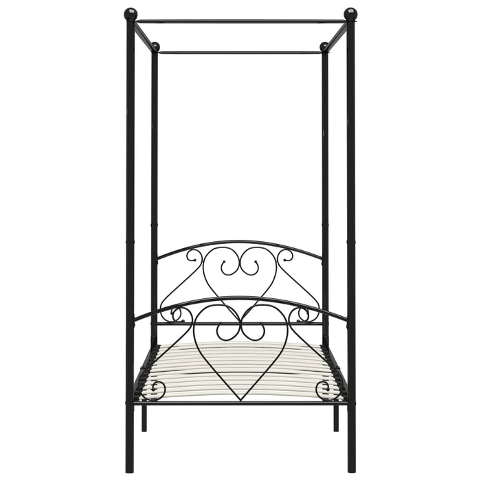 Himmelbett-Gestell Schwarz Metall 90 x 200 cm