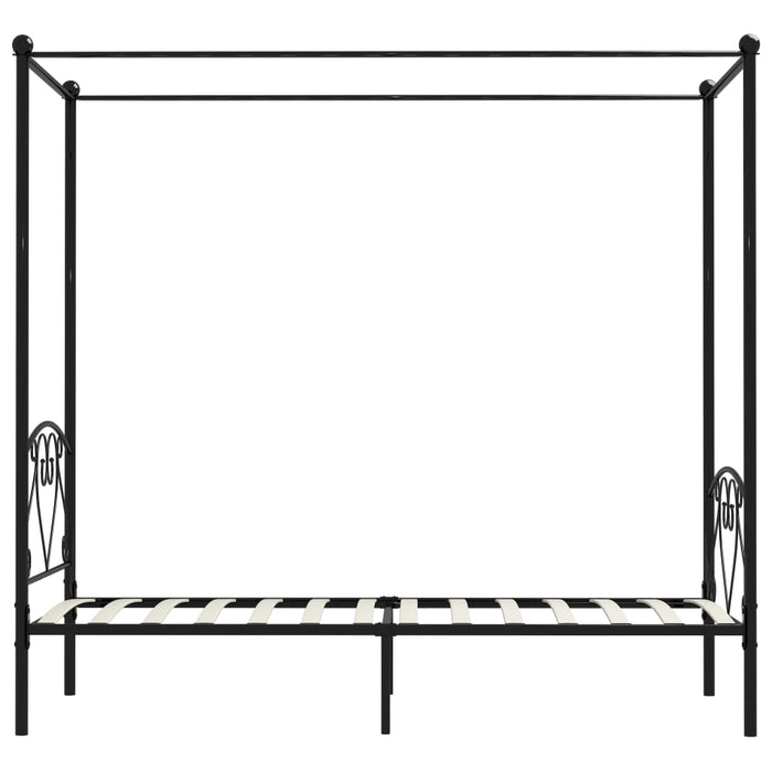 Himmelbett-Gestell Schwarz Metall 90 x 200 cm
