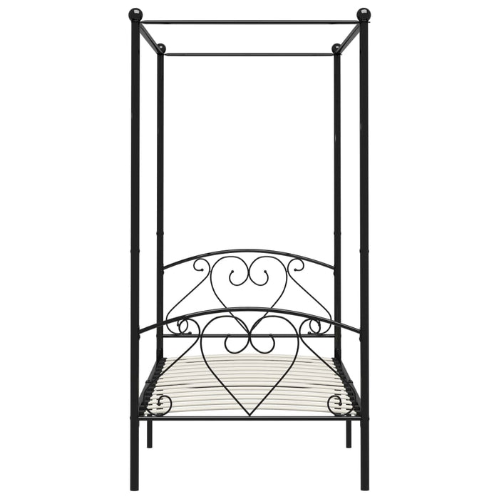Himmelbett-Gestell Schwarz Metall 100 x 200 cm