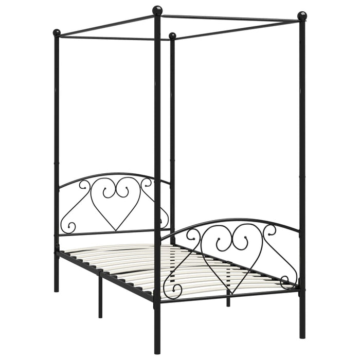 Himmelbett-Gestell Schwarz Metall 120 x 200 cm
