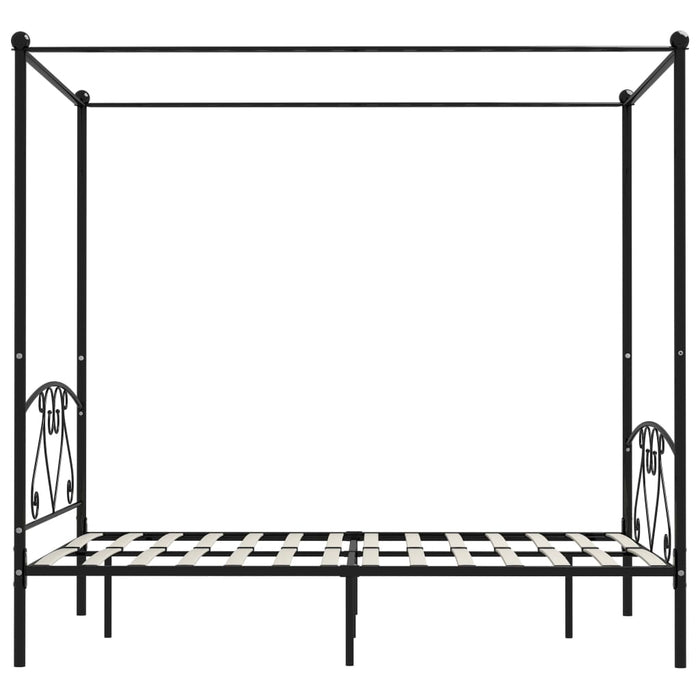 Himmelbett-Gestell Schwarz Metall 160 x 200 cm