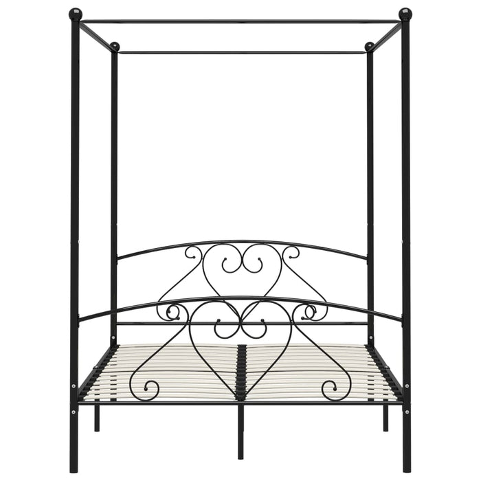 Himmelbett-Gestell Schwarz Metall 160 x 200 cm
