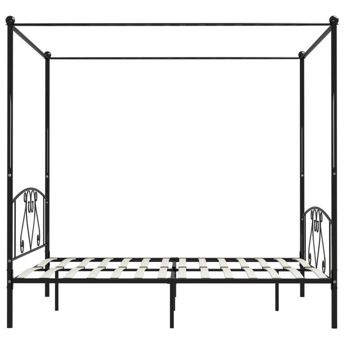Himmelbett-Gestell Schwarz Metall 200 x 200 cm
