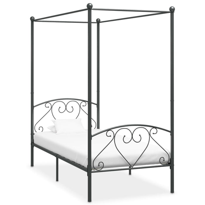 Himmelbett-Gestell Grau Metall 90 x 200 cm