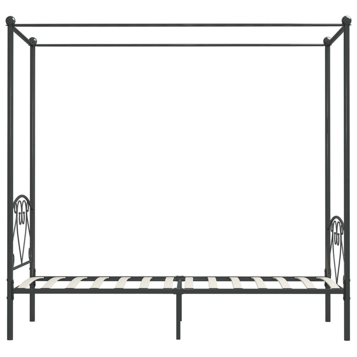 Himmelbett-Gestell Grau Metall 90 x 200 cm