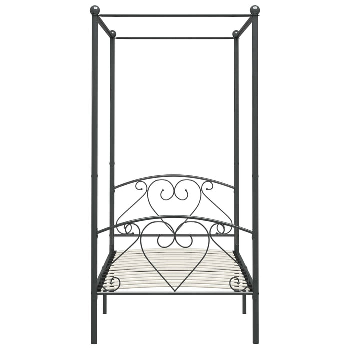 Himmelbett-Gestell Grau Metall 100 x 200 cm