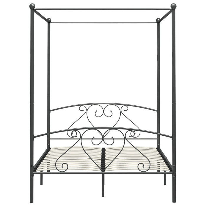 Himmelbett-Gestell Grau Metall 140 x 200 cm