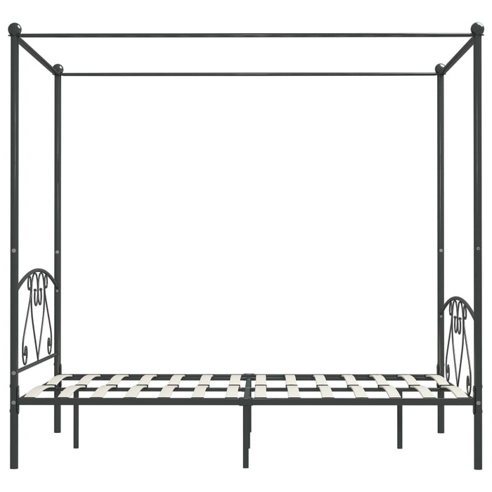 Himmelbett-Gestell Grau Metall 160 x 200 cm