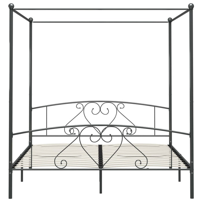Himmelbett-Gestell Grau Metall 180 x 200 cm