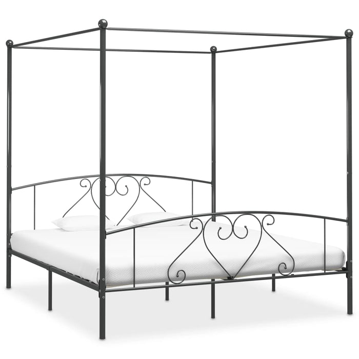 Himmelbett-Gestell Grau Metall 200 x 200 cm