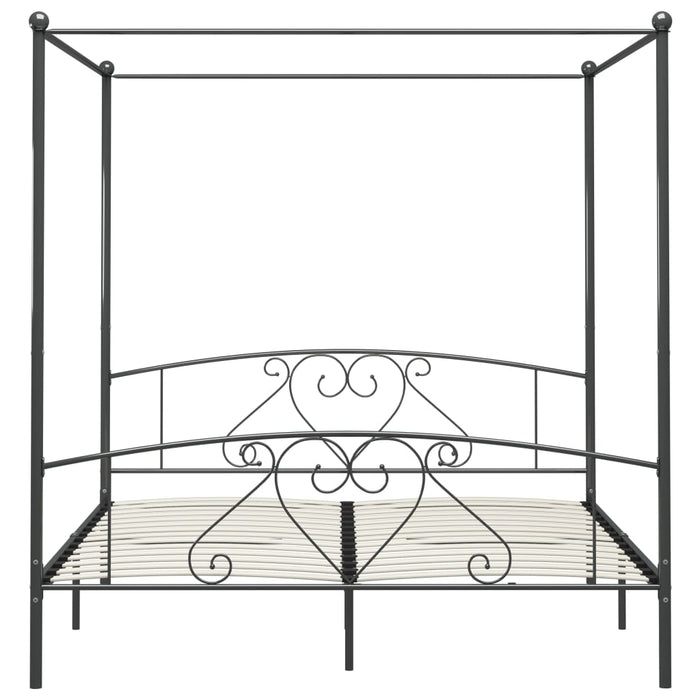 Himmelbett-Gestell Grau Metall 200 x 200 cm