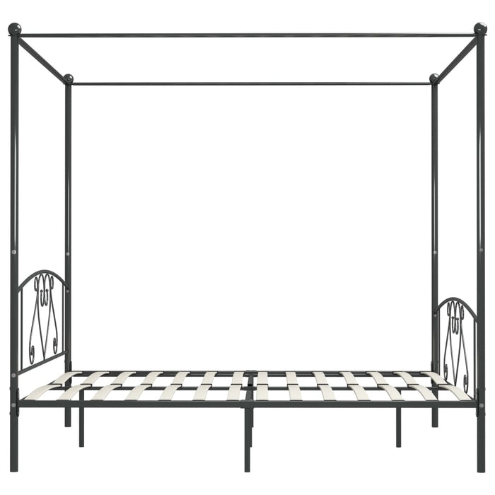 Himmelbett-Gestell Grau Metall 200 x 200 cm