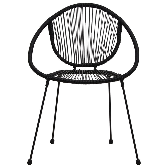 3-tlg. Bistro-Set PVC Rattan Schwarz