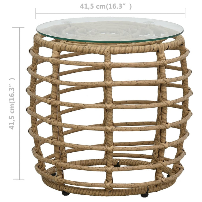 3-tlg. Bistro-Set Poly Rattan Eiche