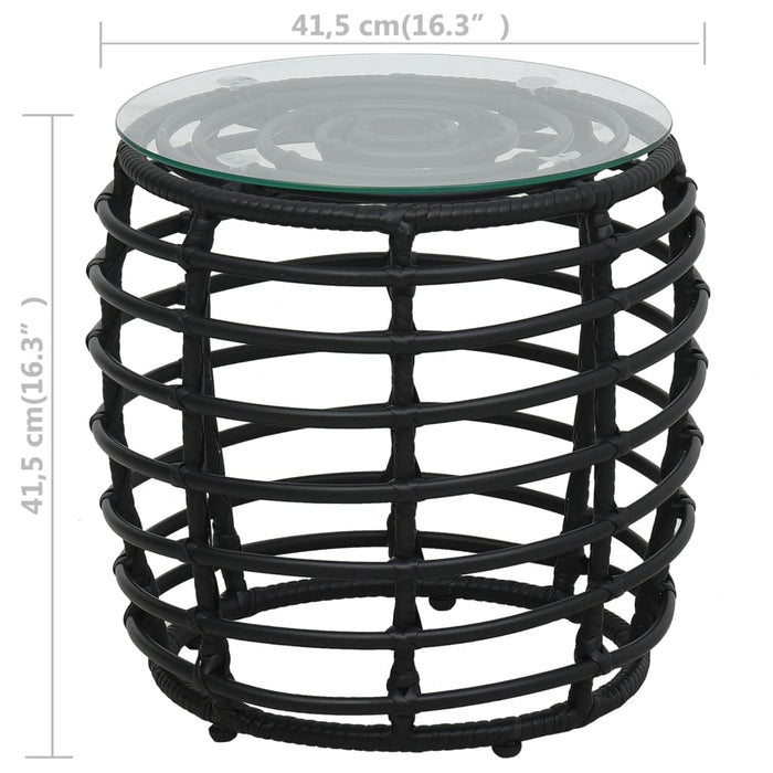 3-tlg. Bistro-Set Poly Rattan Schwarz