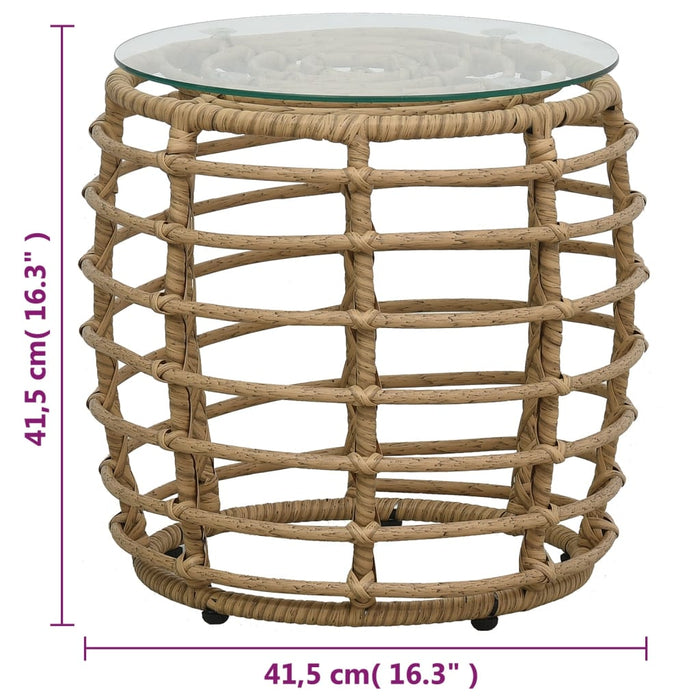 3-tlg. Bistro-Set Poly Rattan Eiche