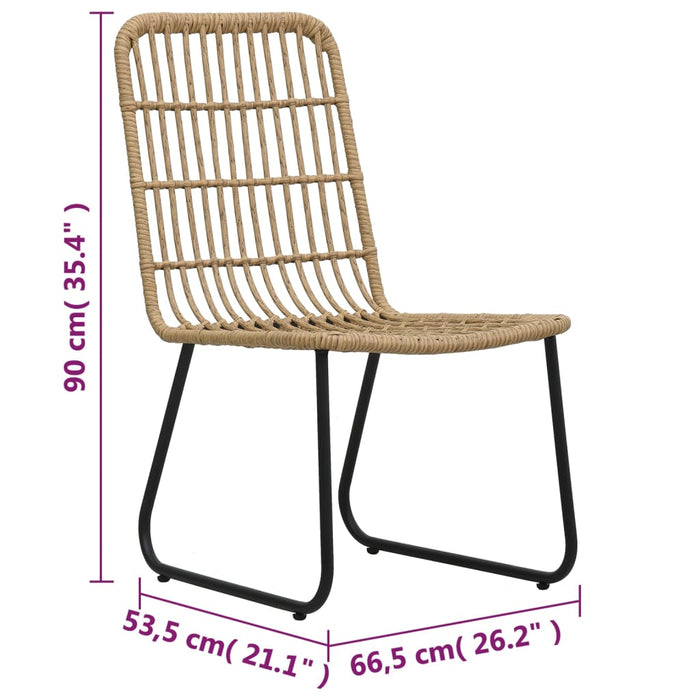 3-tlg. Bistro-Set Poly Rattan Eiche