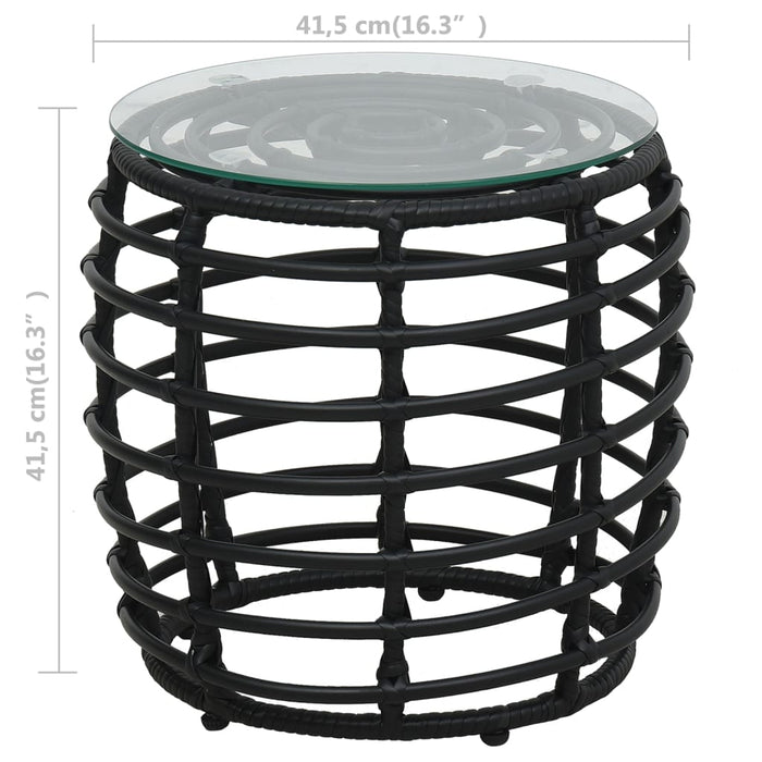 3-tlg. Bistro-Set Poly Rattan Schwarz