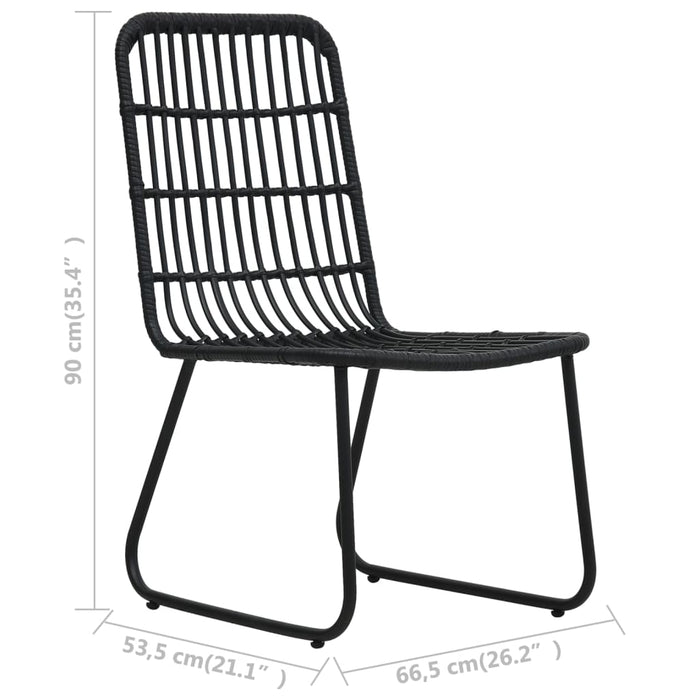 3-tlg. Bistro-Set Poly Rattan Schwarz
