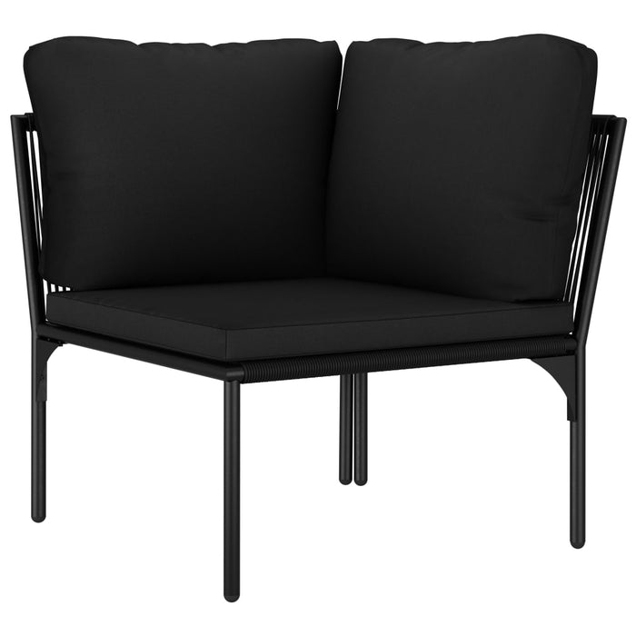 6-tlg. Garten-Lounge-Set mit Auflagen Schwarz PVC