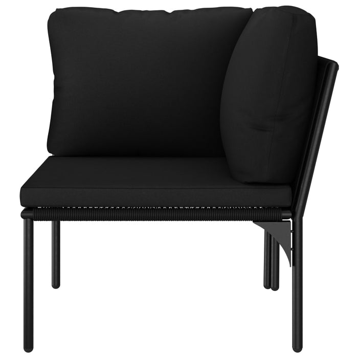 8 pcs. Garden lounge set with cushions Black PVC