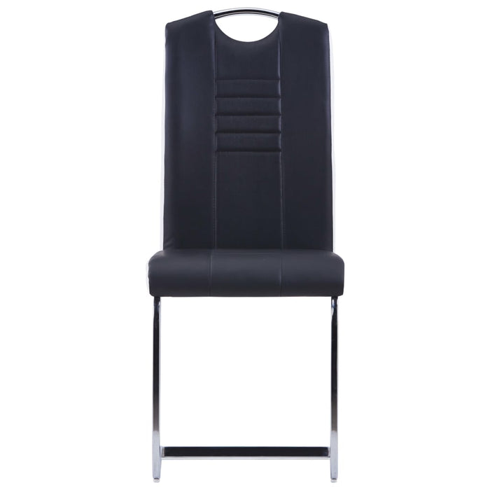 Cantilever chairs 6 pcs. Black faux leather