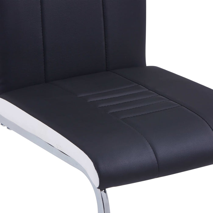 Cantilever chairs 6 pcs. Black faux leather
