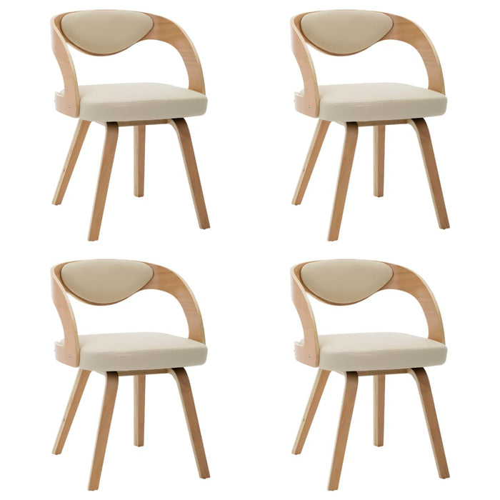 Esszimmerstühle 4 Stk. Creme Bugholz und Kunstleder
