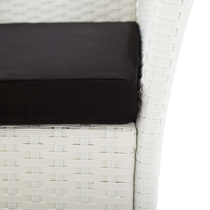 7-tlg. Garten-Essgruppe Poly Rattan Weiß