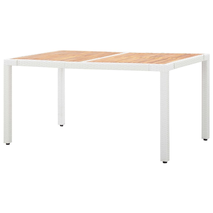 7-tlg. Garten-Essgruppe Poly Rattan Weiß