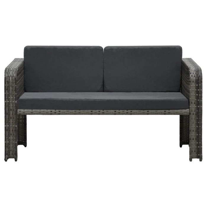 4-tlg. Garten-Lounge-Set mit Auflagen Poly Rattan Anthrazit