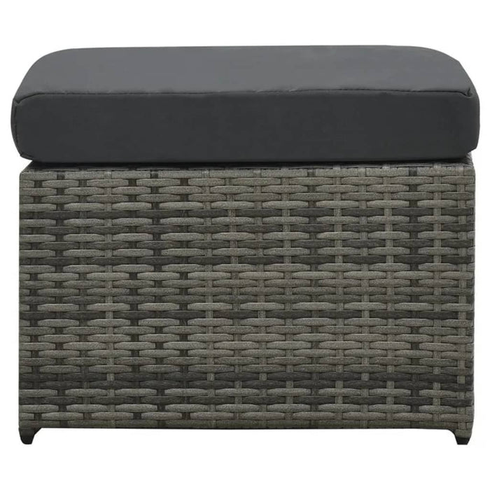 4-tlg. Garten-Lounge-Set mit Auflagen Poly Rattan Anthrazit