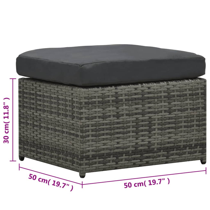 4-tlg. Garten-Lounge-Set mit Auflagen Poly Rattan Anthrazit