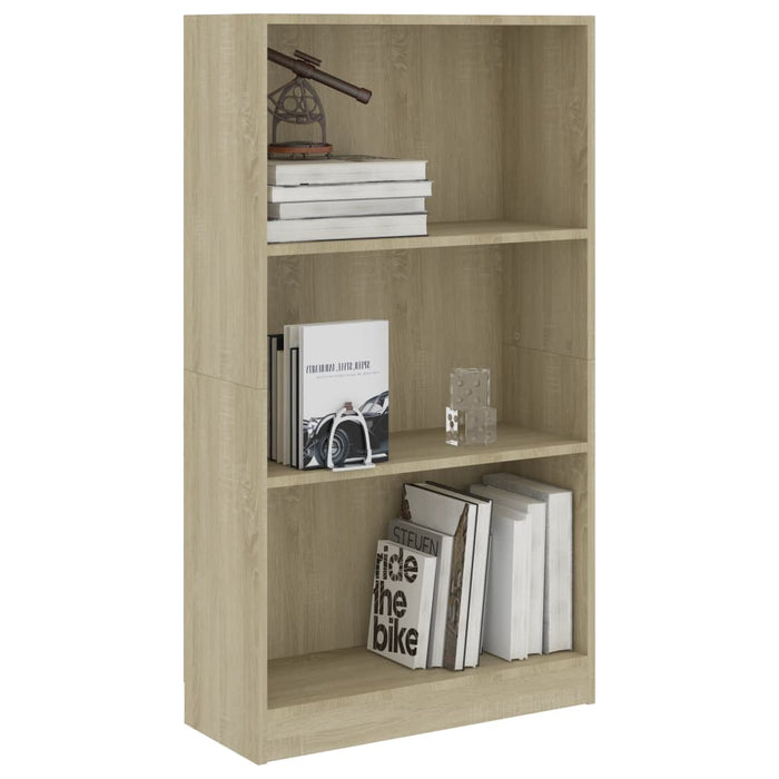 Bücherregal 3 Fächer Sonoma-Eiche 60x24x109 cm Holzwerkstoff