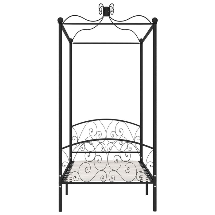 Himmelbett-Gestell Schwarz Metall 90 x 200 cm