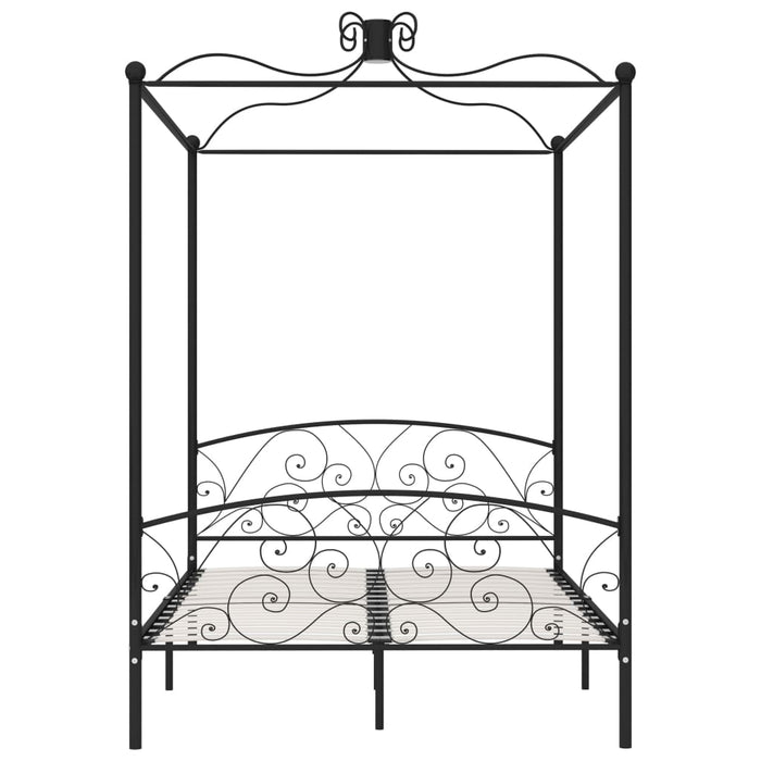 Himmelbett-Gestell Schwarz Metall 120 x 200 cm
