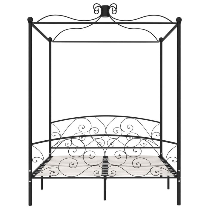 Himmelbett-Gestell Schwarz Metall 160 x 200 cm