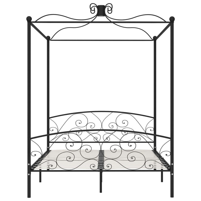 Himmelbett-Gestell Schwarz Metall 180 x 200 cm