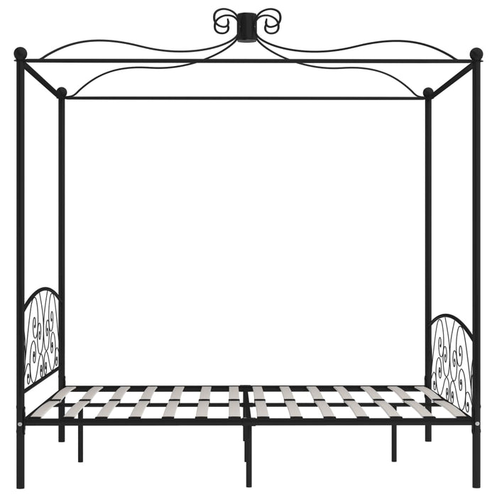Himmelbett-Gestell Schwarz Metall 180 x 200 cm