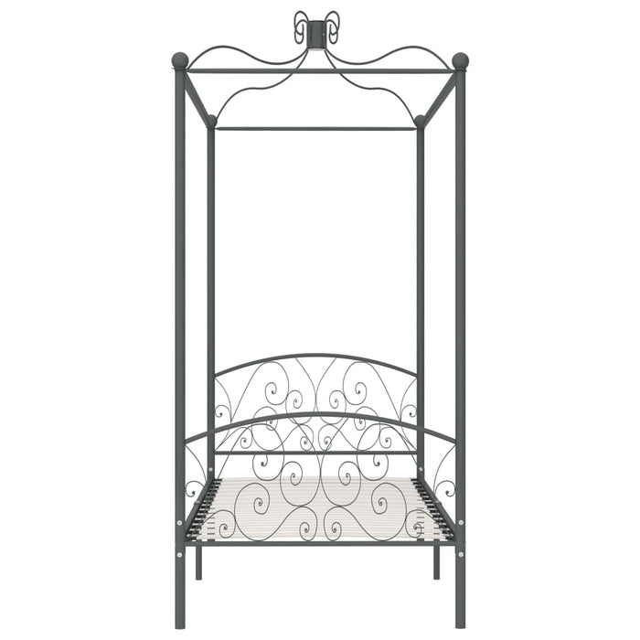 Himmelbett-Gestell Grau Metall 90 x 200 cm