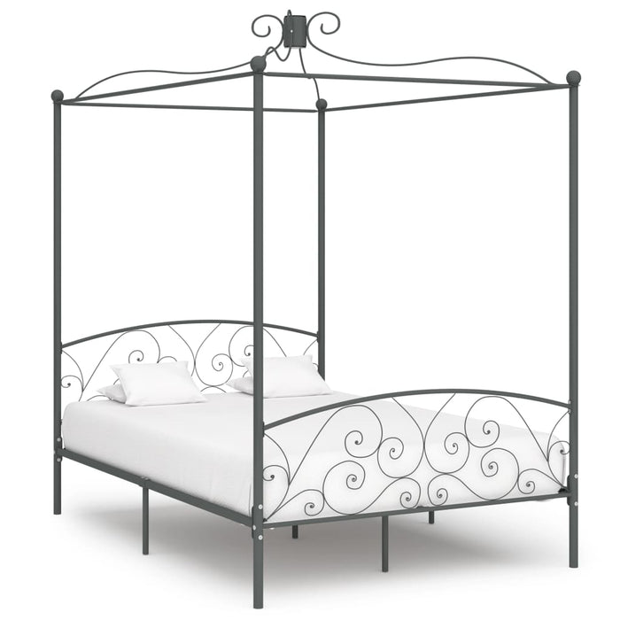 Himmelbett-Gestell Grau Metall 120 x 200 cm