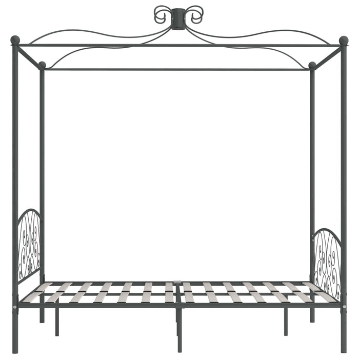 Himmelbett-Gestell Grau Metall 120 x 200 cm