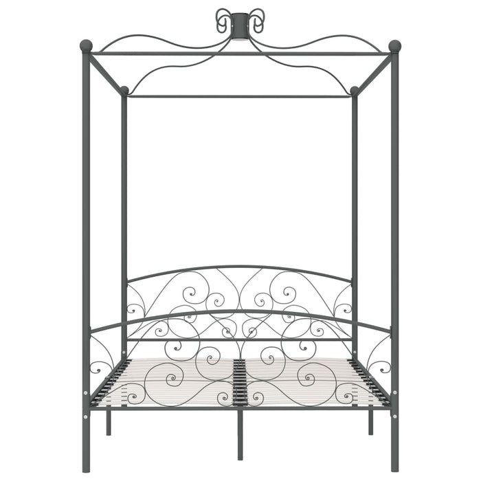 Himmelbett-Gestell Grau Metall 140 x 200 cm