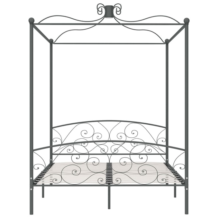 Himmelbett-Gestell Grau Metall 160 x 200 cm