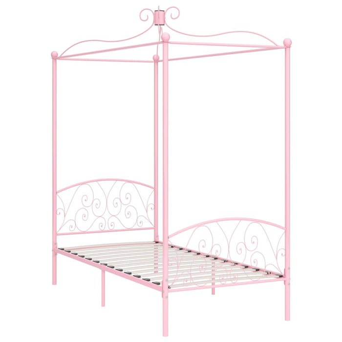Himmelbett-Gestell Rosa Metall 100 x 200 cm
